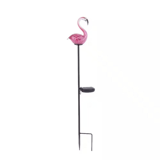 31.5 In. Pink Solar Flamingo Garden Stake