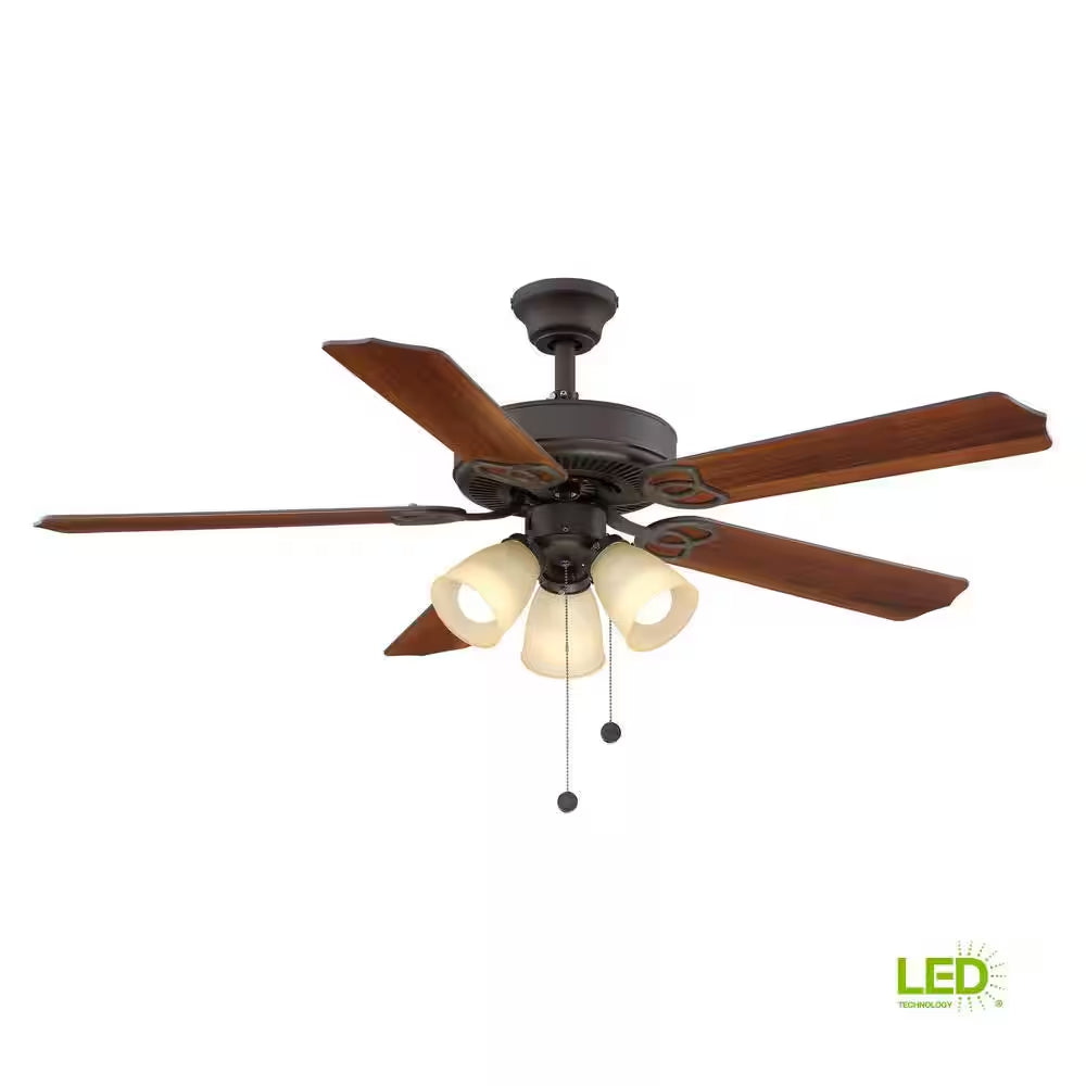 Brookhurst 52 In. LED Indoor Oil Rubbed Bronze Ceiling Fan with Light Kit