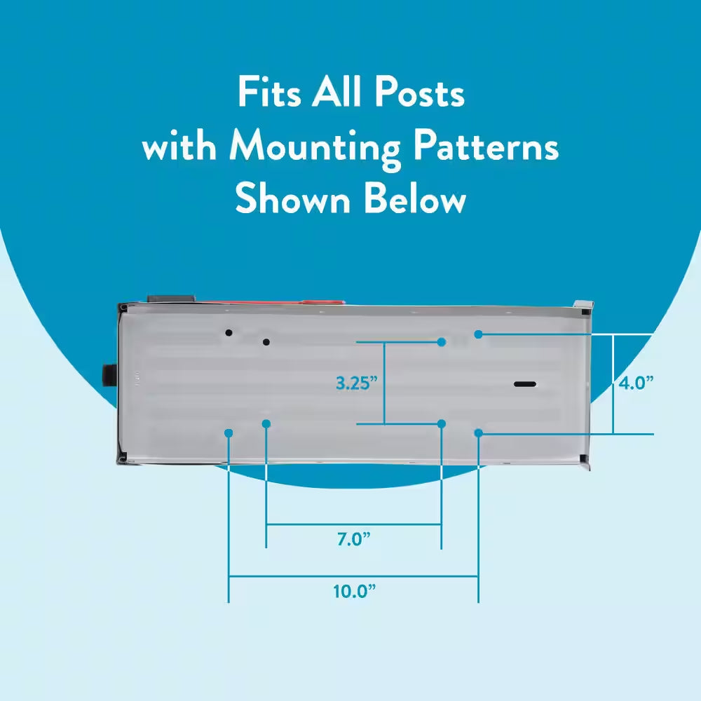 Grayson Gray, Medium, Steel, Post Mount Mailbox