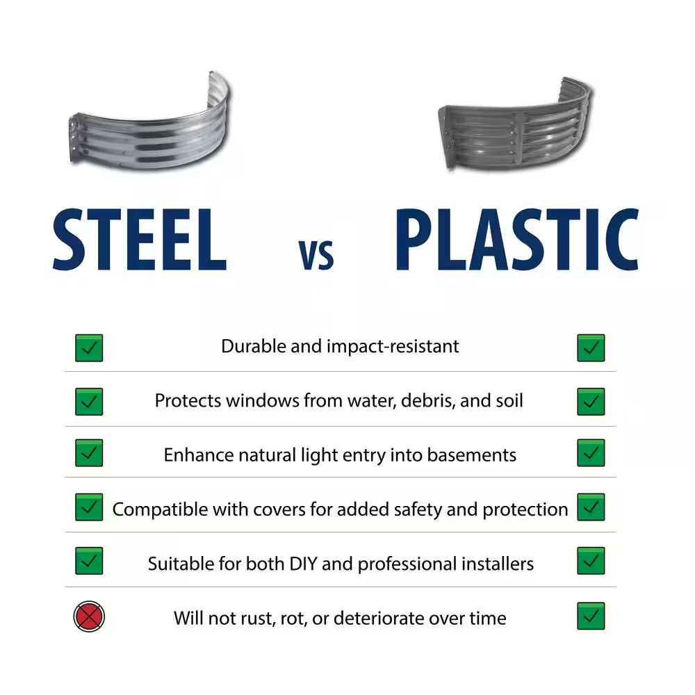 37 In. X 24 In. round Plastic Window Well