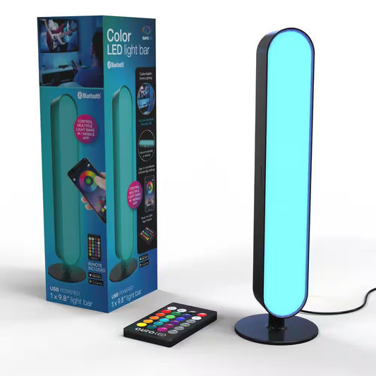 Aura LED Black 9.8 In. Multi-Color Light Bar Lamp with Remote