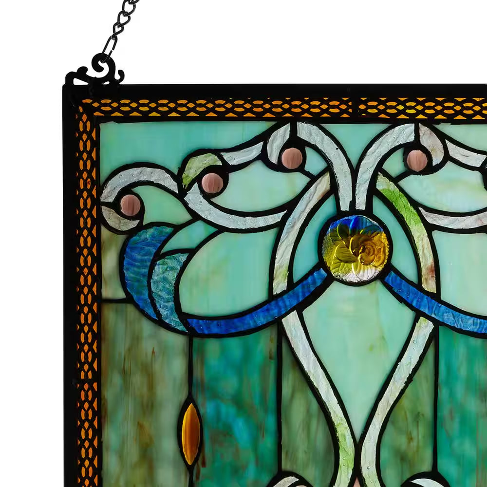 Green Stained Glass Brandi'S Window Panel