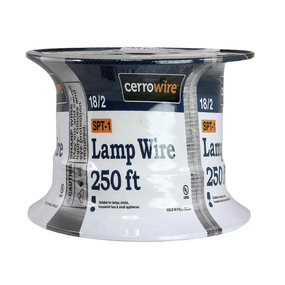 250 Ft. 18/2 Black Stranded Copper Lamp Wire
