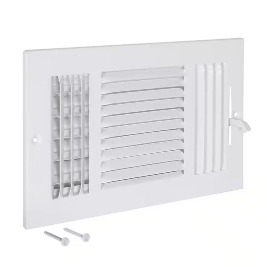 10 In. X 6 In. 3-Way Steel Wall/Ceiling Registered, White