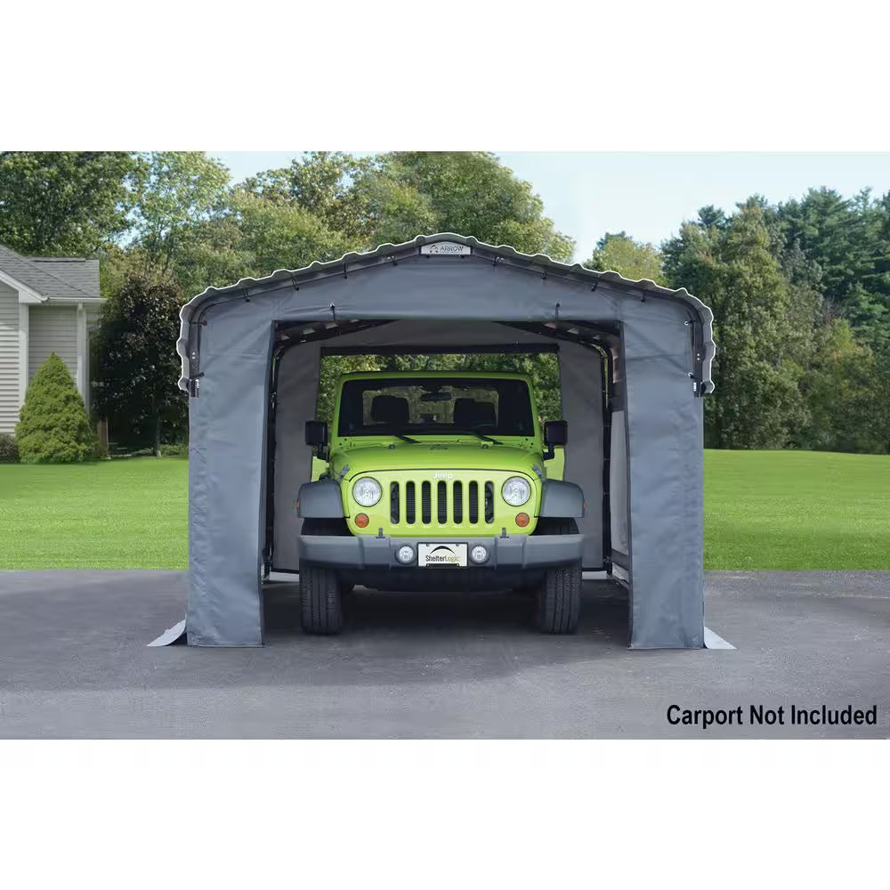 10 Ft. W X 15 Ft. D Enclosure Kit for Carport with Convenient Drive-Through Access and Heat-Sealed Seams
