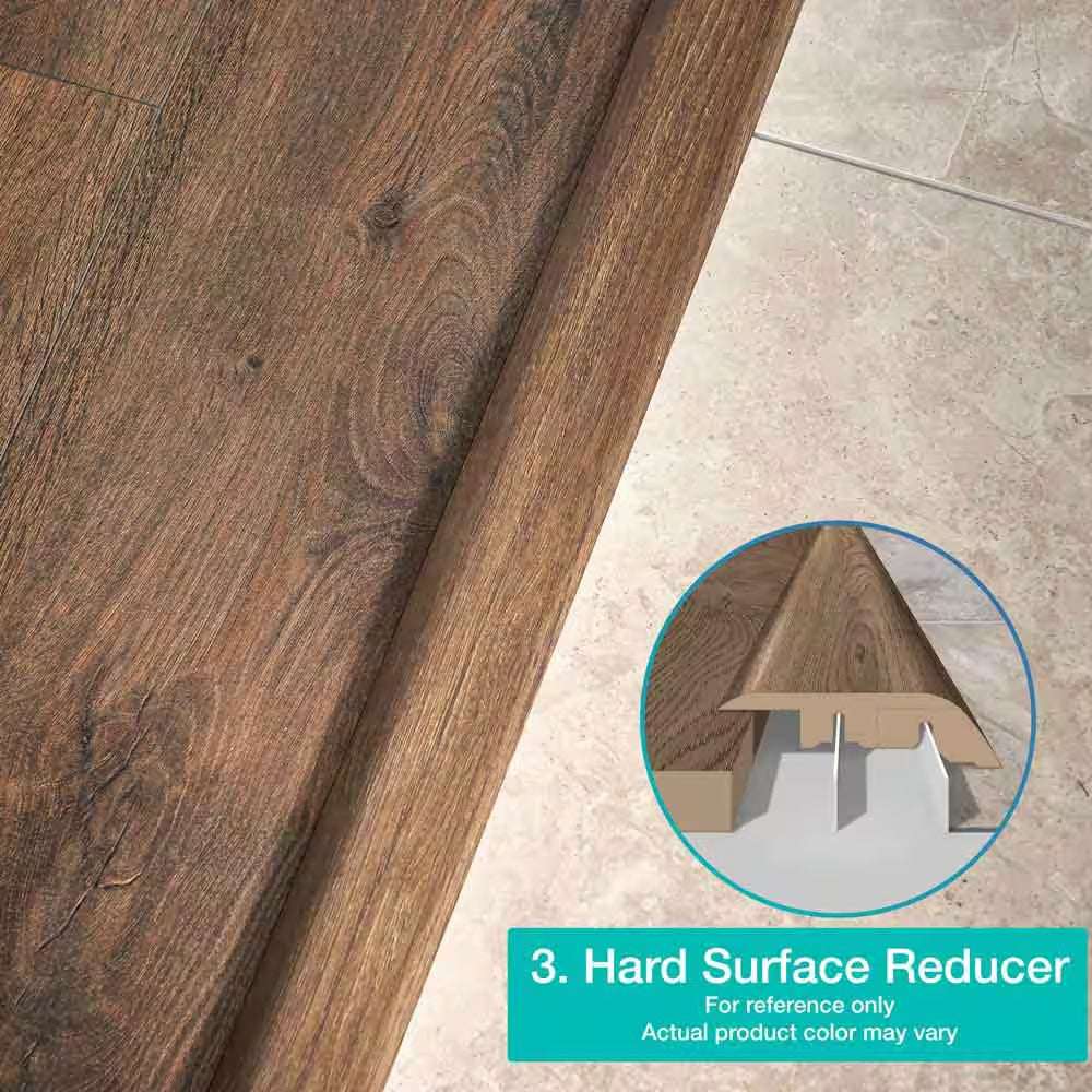 Camden 0.75 In. T X 2.37 In. W X 78.7 In. L Textured Wood Look Laminate Moulding/Trim 4 in 1 Molding