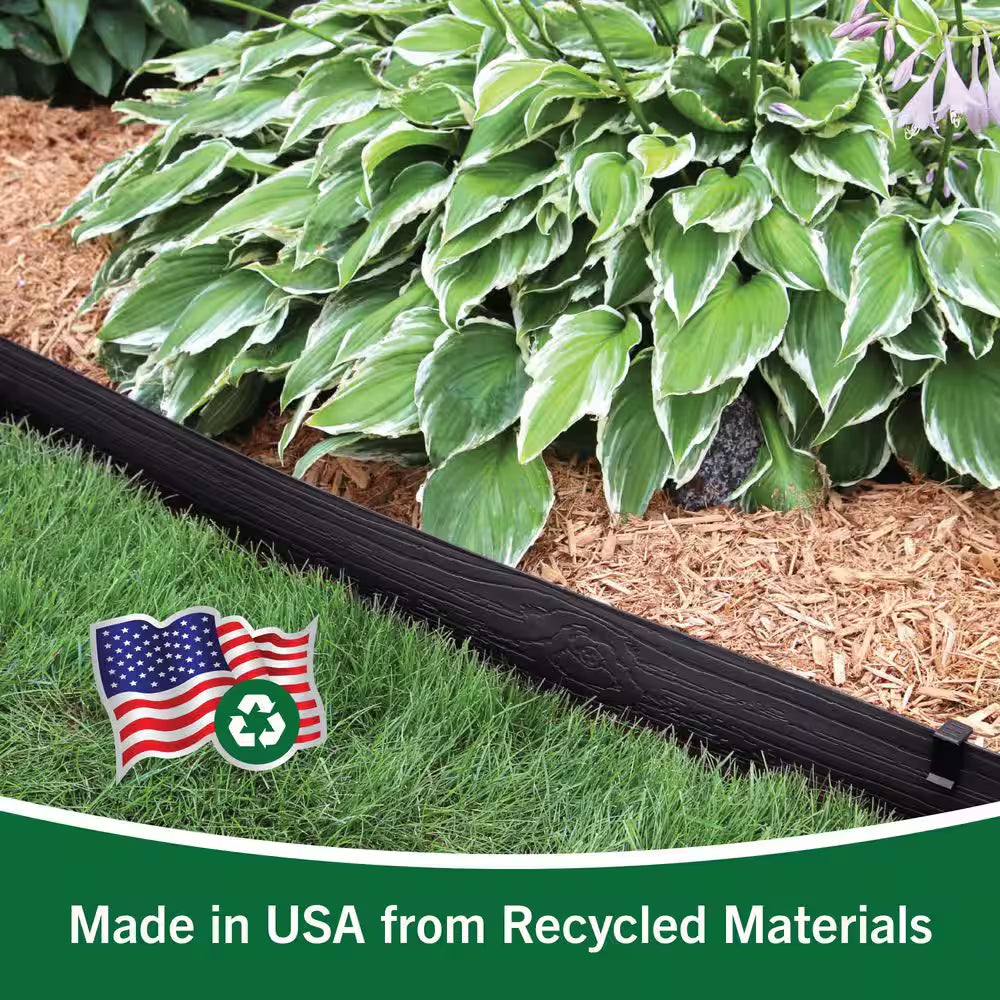 Terrace Board 5 In. X 40 Ft. Black Landscape Lawn Edging with Stakes