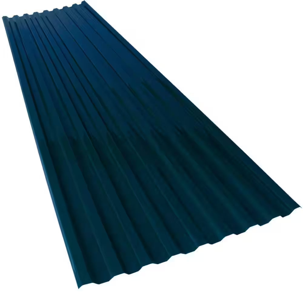 26 In. X 6 Ft. Corrugated Polycarbonate Roof Panel in Blue