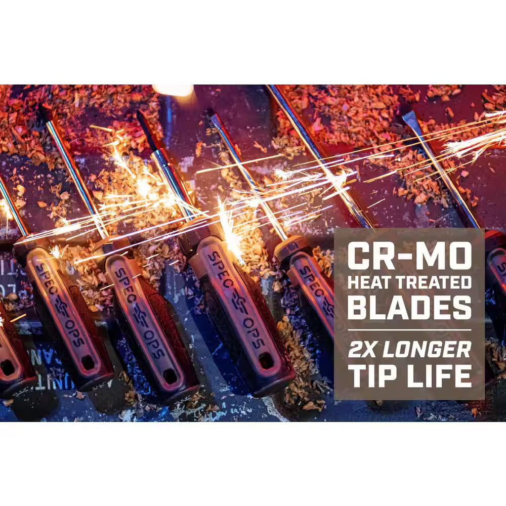 8-Piece Screwdriver Set, Phillips, Slotted, Square, Magnetic Tip, Cr-Mo Steel Shaft