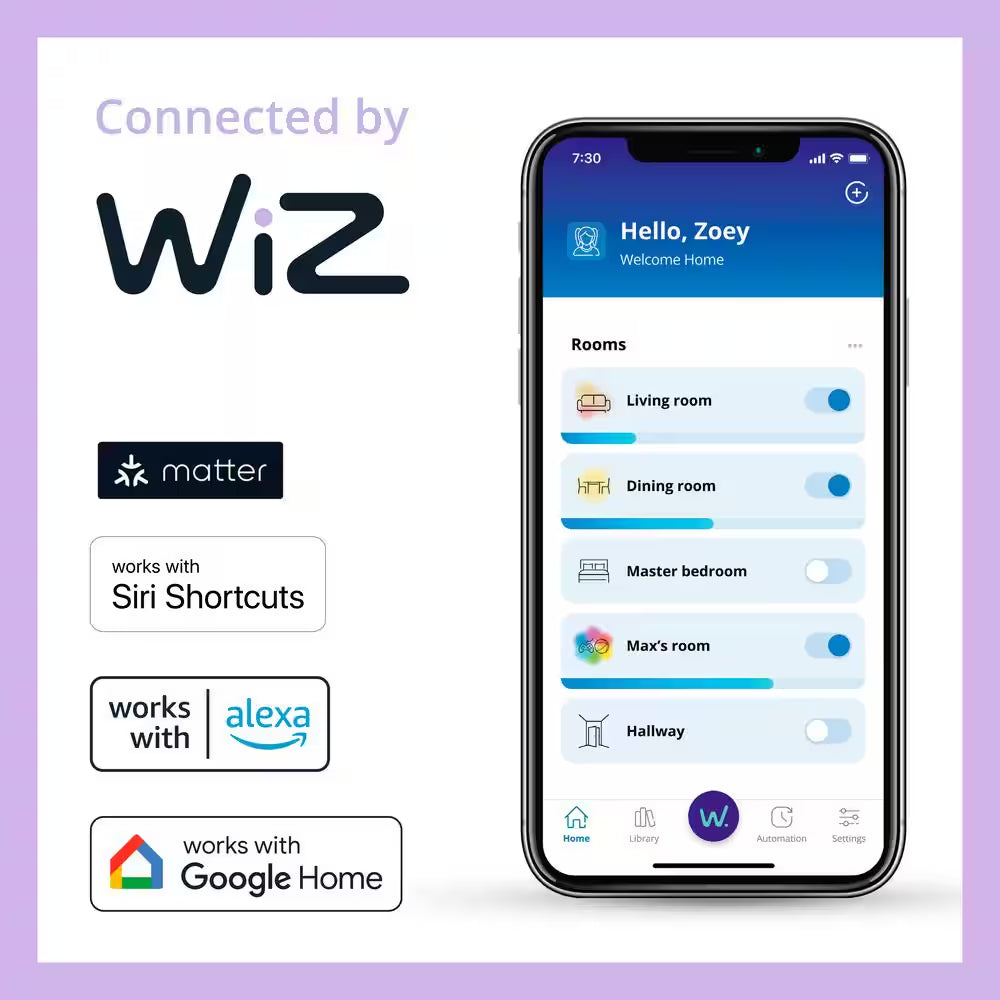 60-Watt Equivalent A19 LED Smart Wi-Fi Color Changing Smart Light Bulb Powered by Wiz & Motion Sensor (1-Pack)
