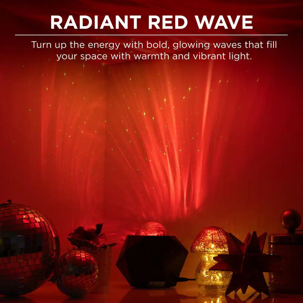 Multi-Color Sound Reactive USB Powered Galaxy Wave Projector Laser Integrated LED Light Show with Remote Control