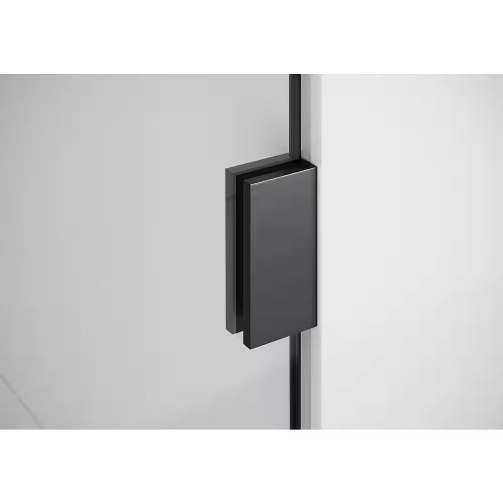 Vela 19 In. W X 78 In. H Frameless Fixed Single Panel Shower Door in Matte Black without Handle