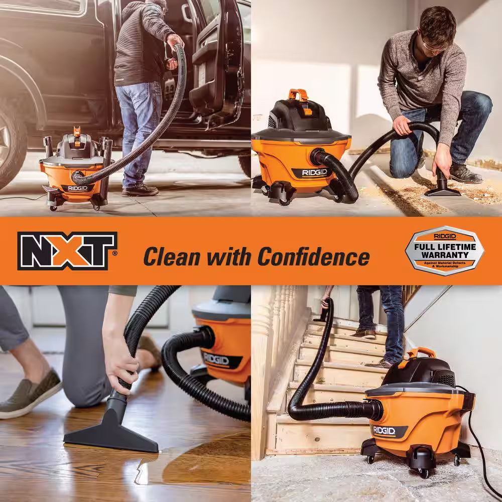 6 Gal. 3.5 Peak HP NXT Shop Vacuum Wet Dry Vac with General Debris Filter, Locking Hose and Attachments HD06001