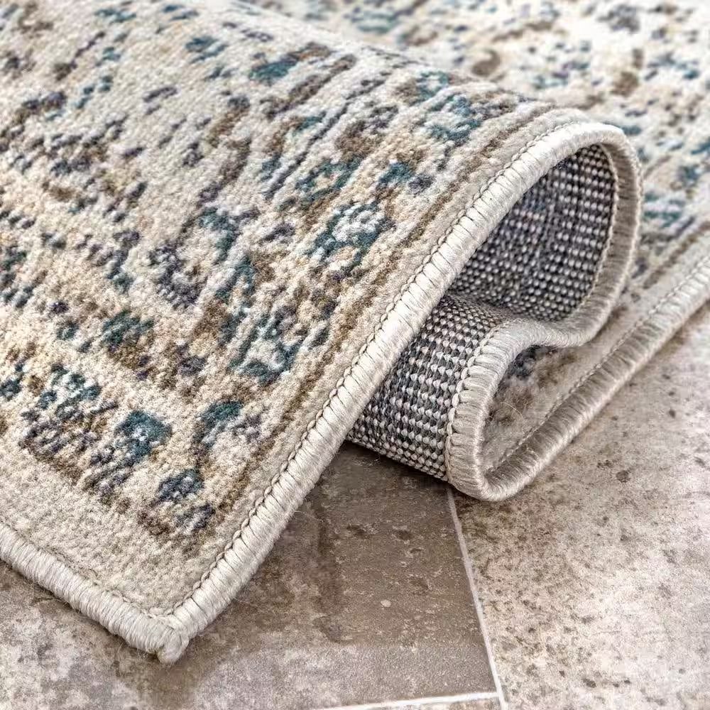 Vintage Tanith Cream 8 Ft. X 10 Ft. Living Room/Bedroom/Dining Room Area Rug