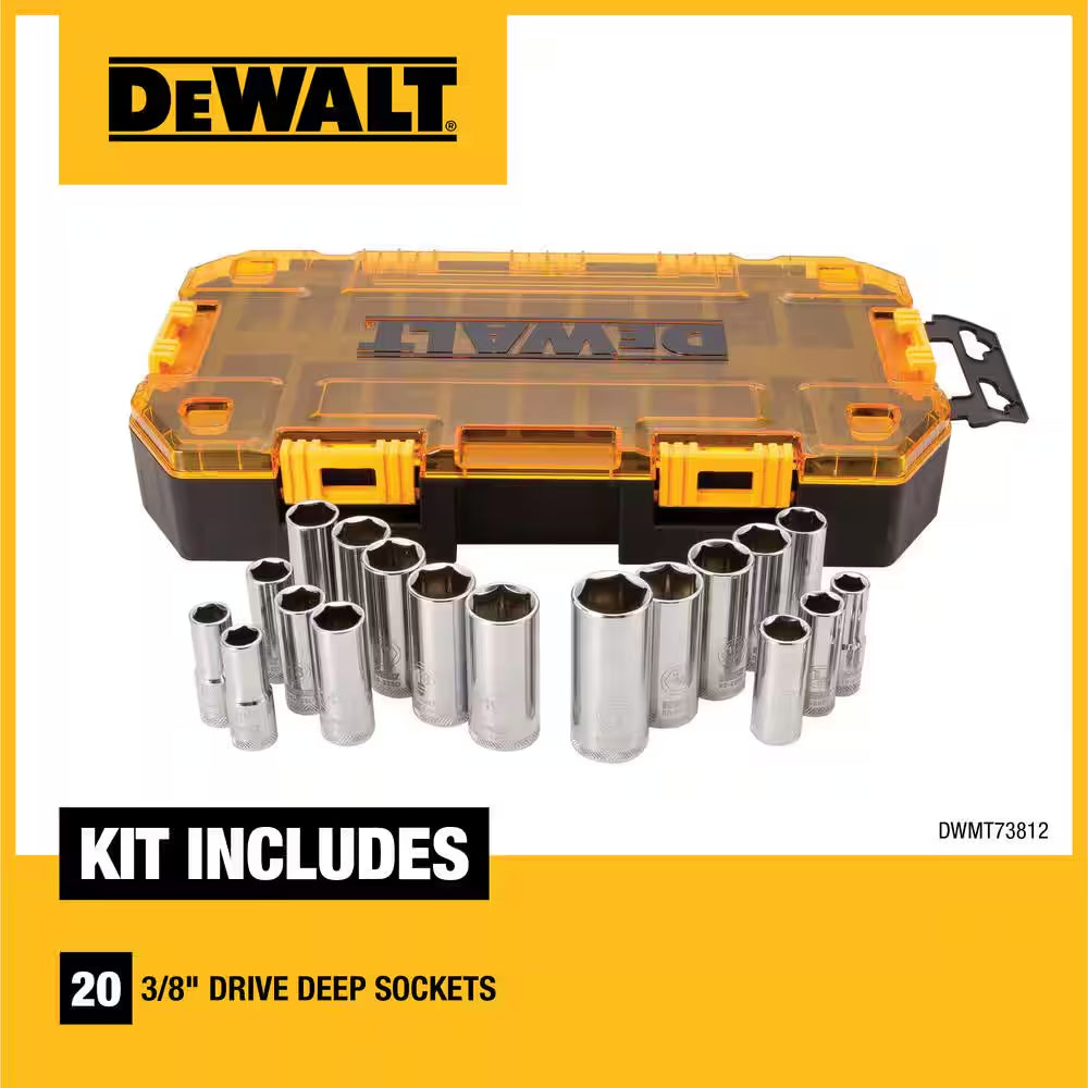 3/8 In. Drive Deep Combination Socket Set with Case (20-Piece)