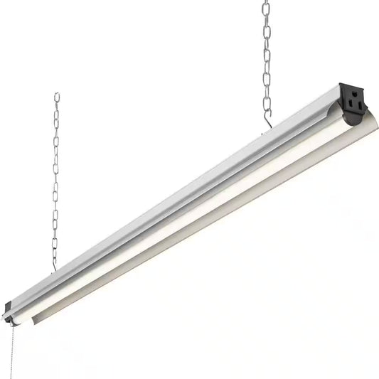 4 Ft. 250- Watt Equivalent Integrated LED Silver Shop Light 4000K, 55W, 5000 Lumens, Linkable
