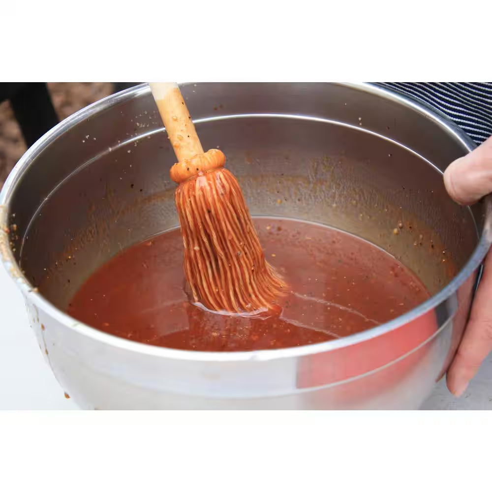 16 In. Wooden Handle BBQ - Grill Basting Mop with Cotton Head (6-Pack)