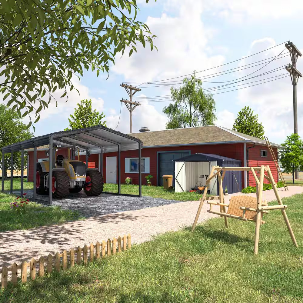 4 Ft. W X 6 Ft. D Outdoor Metal Storage Shed in Gray (24 Sq. Ft.)