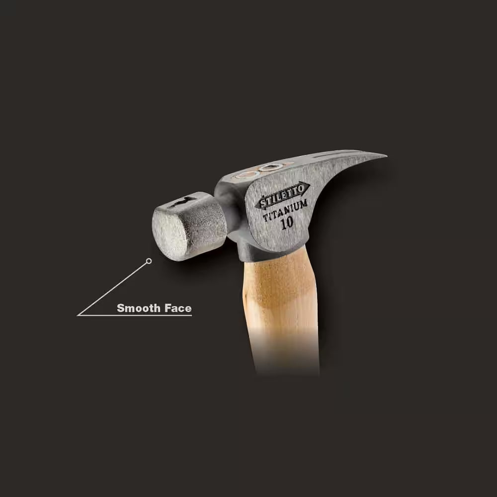 10 Oz. Titanium Smooth Face Hammer with 14 1/2 In. Curved Hickory Handle