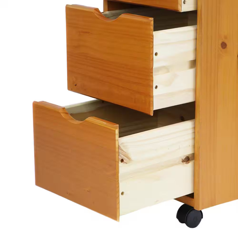 Pine Mobile Storage Roll Cart