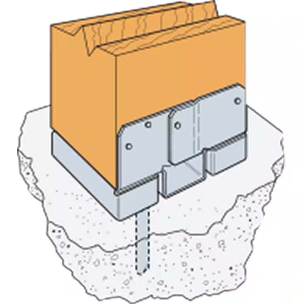 ABA ZMAX Galvanized Adjustable Standoff Post Base for 4X6 Actual Rough Lumber