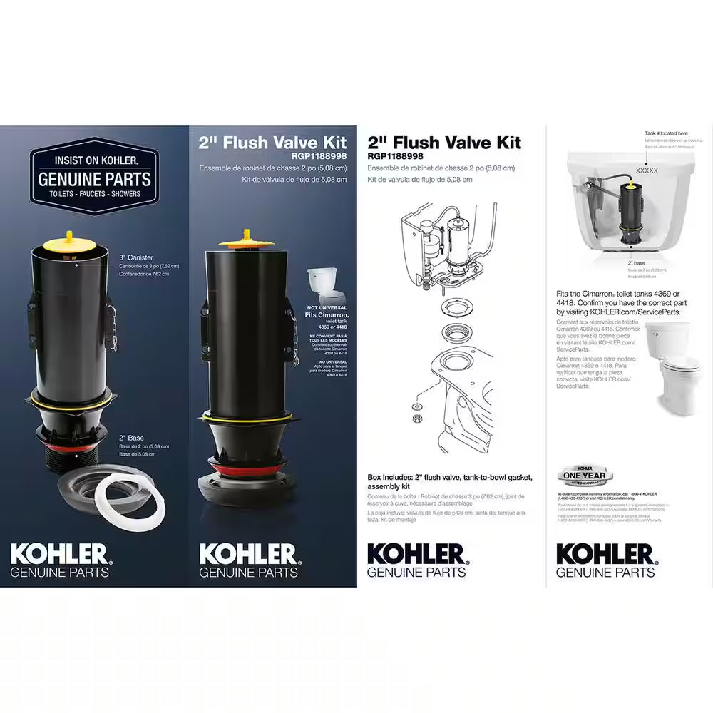 2 In. Toilet Flush Valve Kit