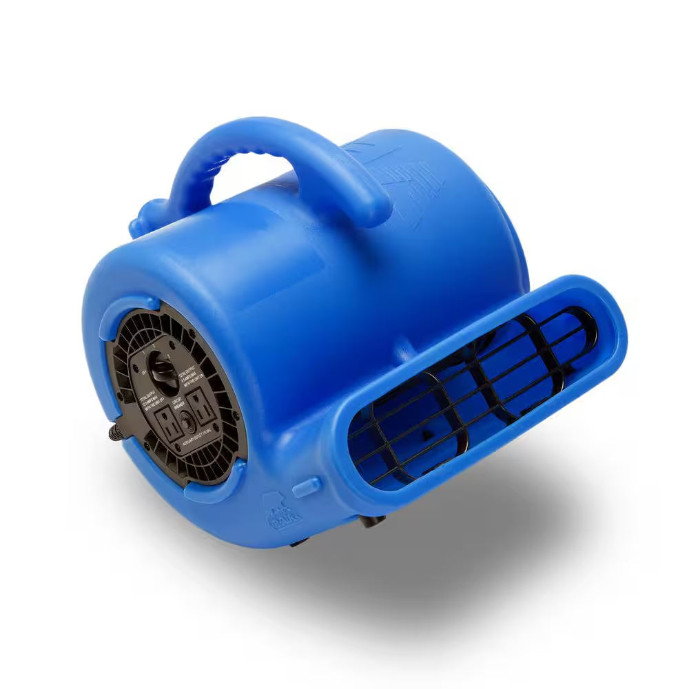 1/4 HP Air Mover Blower Fan for Water Damage Restoration Carpet Dryer Floor Home and Plumbing Use in Blue