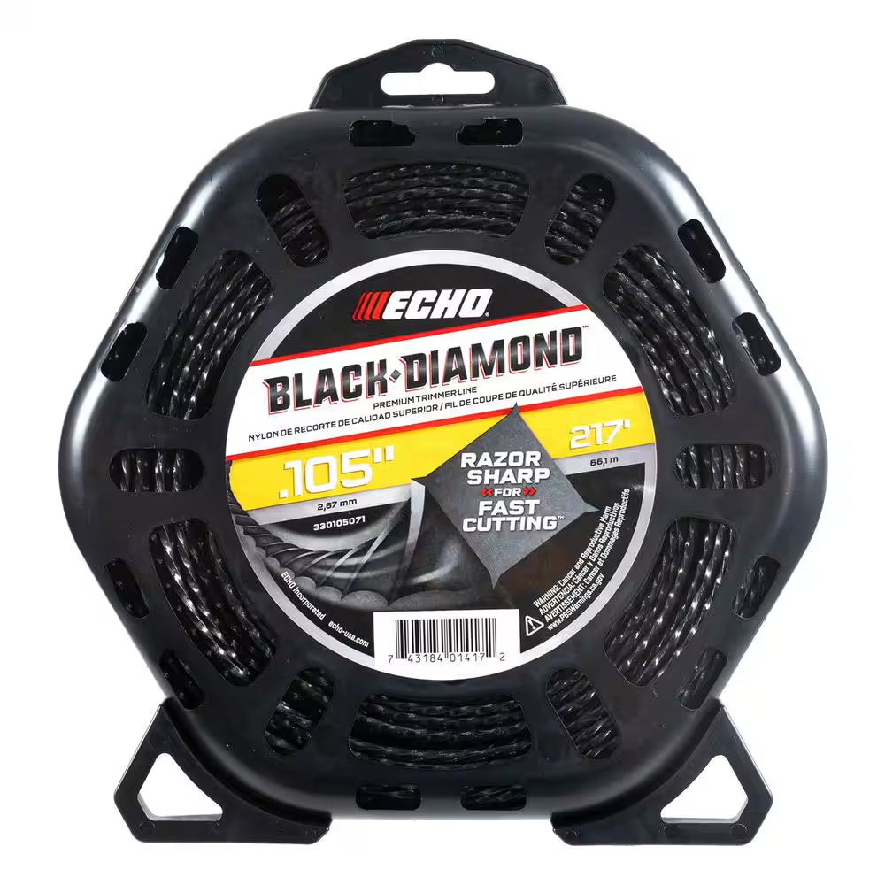 .105" Black Diamond Trimmer Line (217 Ft.) Large Clam