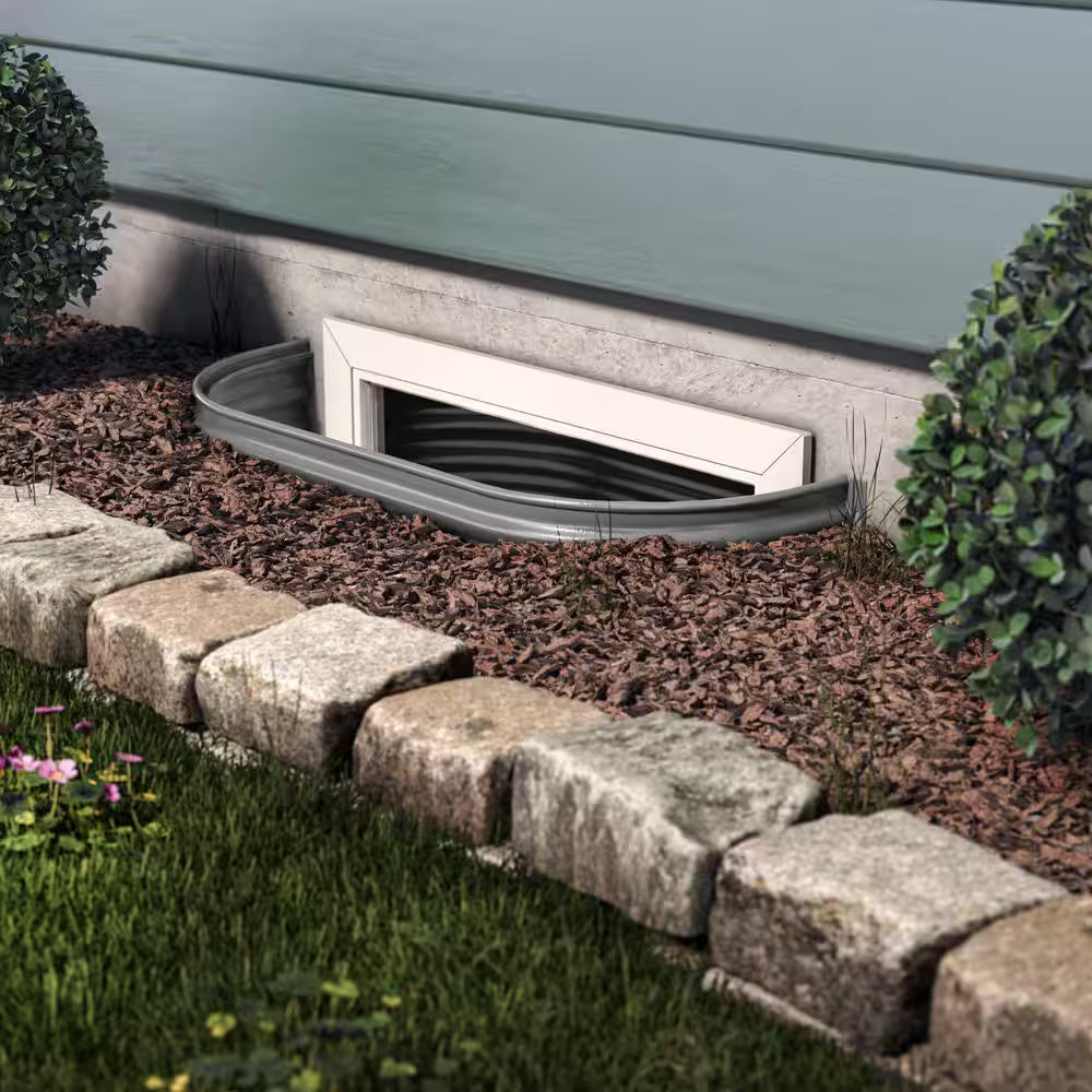 37 In. W X 12 In. D X 12 In. H Straight Plastic Area Window Well