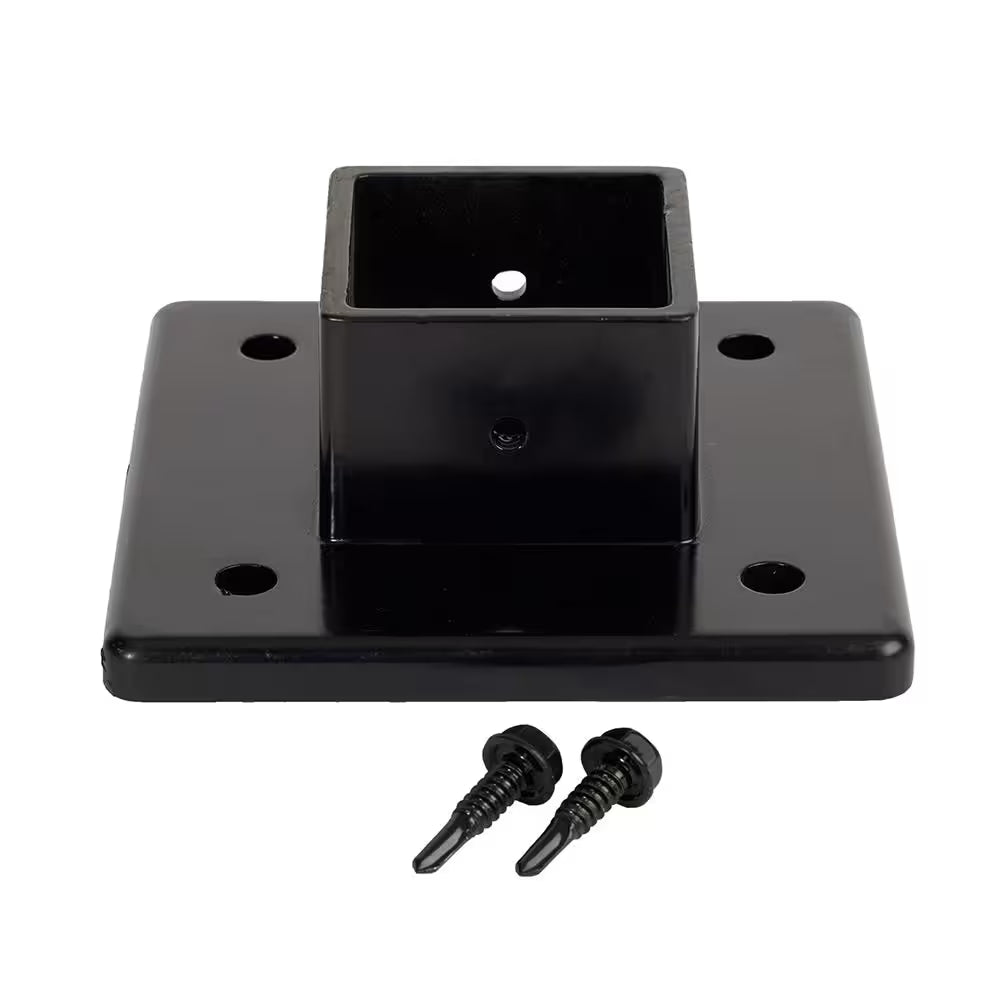 Athens Gloss Black Post Base Adapter for 2 In. Fence Post