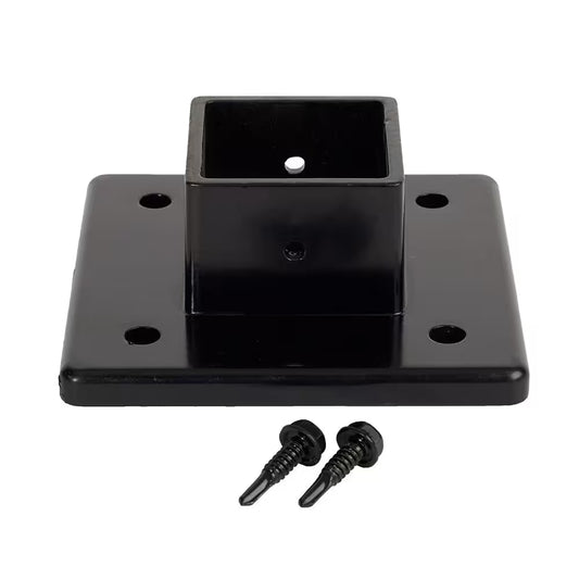 Athens Gloss Black Post Base Adapter for 2 In. Fence Post