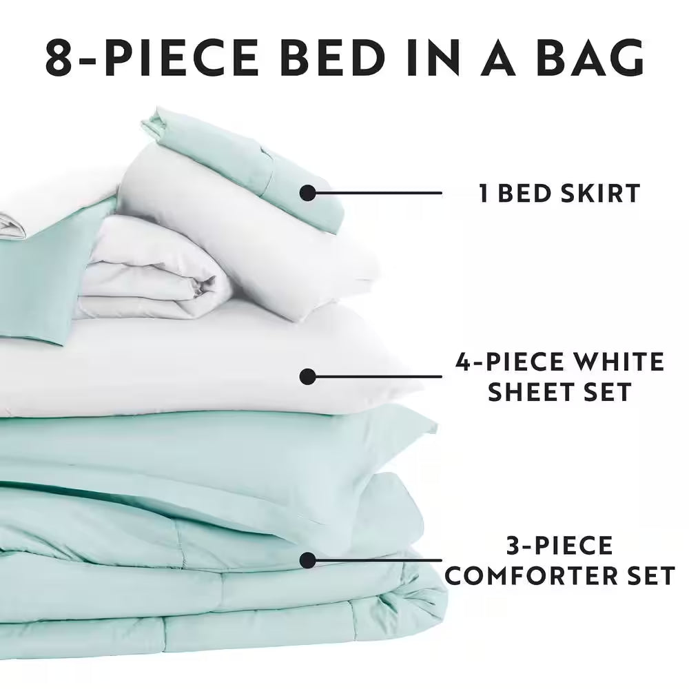 Performance 8-Piece Gray Queen Comforter Set