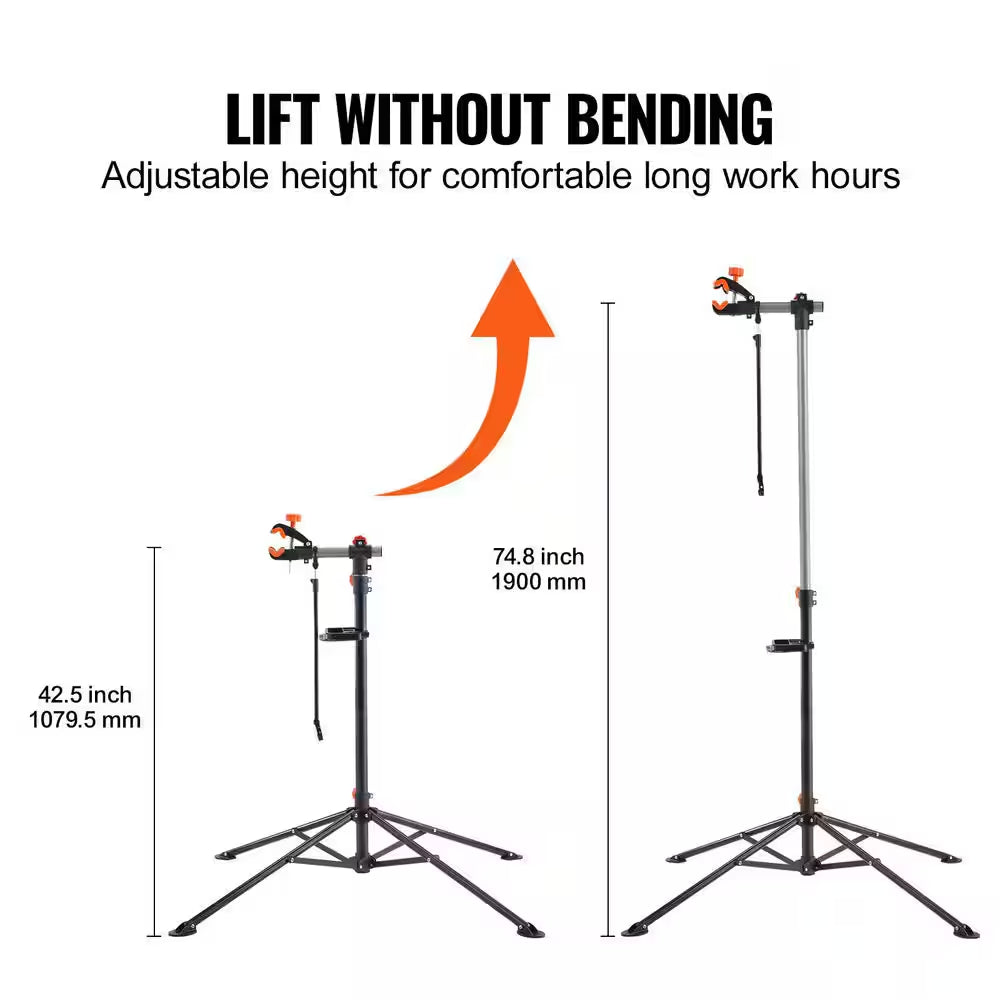 Bike Repair Stand, 80 Lbs. Heavy-Duty Steel Bicycle Repair Stand, Adjustable Height Bike Maintenance Workstand