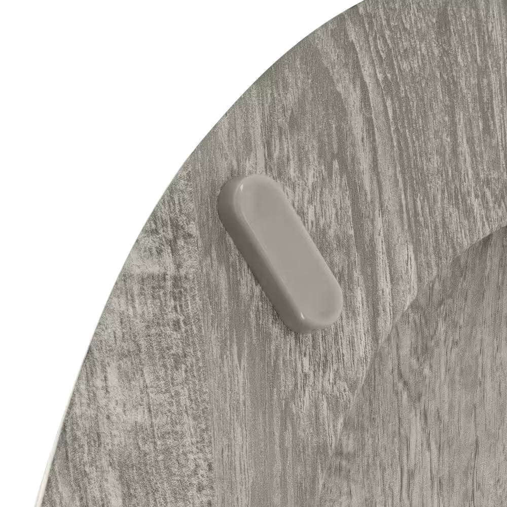 Round Distressed Wood Closed Front Toilet Seat in Gray