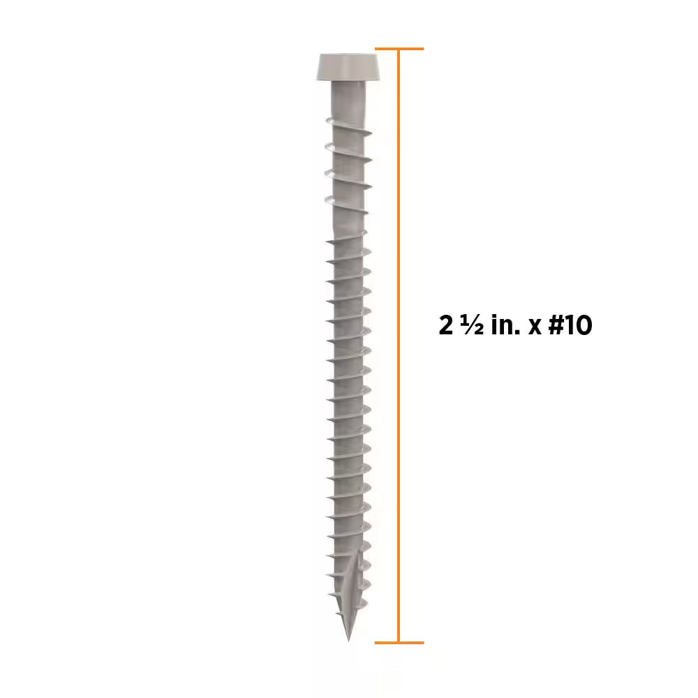 #10 2-1/2 In. Stone Gray Star Drive Trim-Head Composite Deck Screw (350-Count)