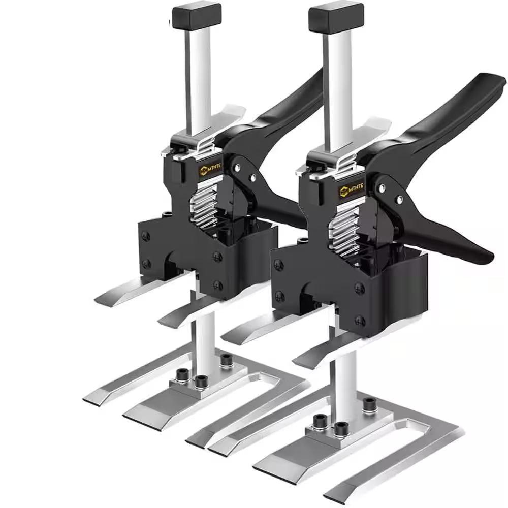 12 In. Lever Arm Lifter Drywall Panel Hoist for Wall Tile Locator, Lifting Device, Door Panel, Cabinet, Black (2-Pack)