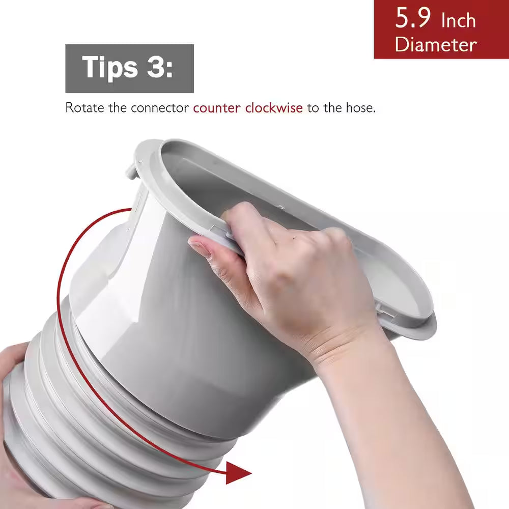 5.9 In. X 6.5 Ft. Non-Insulated Flexible Exhaust Hose for Portable Air Conditioner, Counter-Clockwise