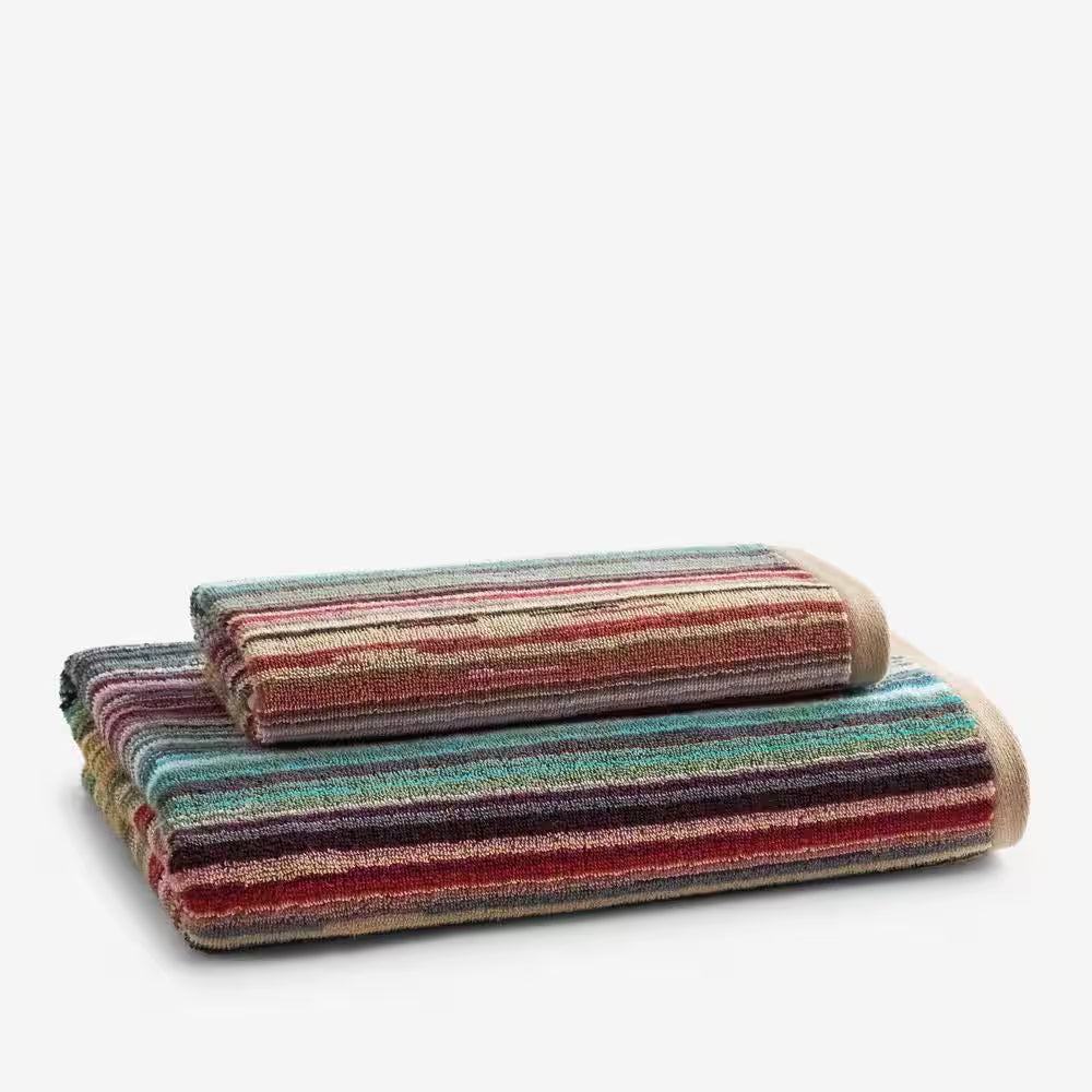 Rhythm Multicolored Striped Cotton Single Hand Towel
