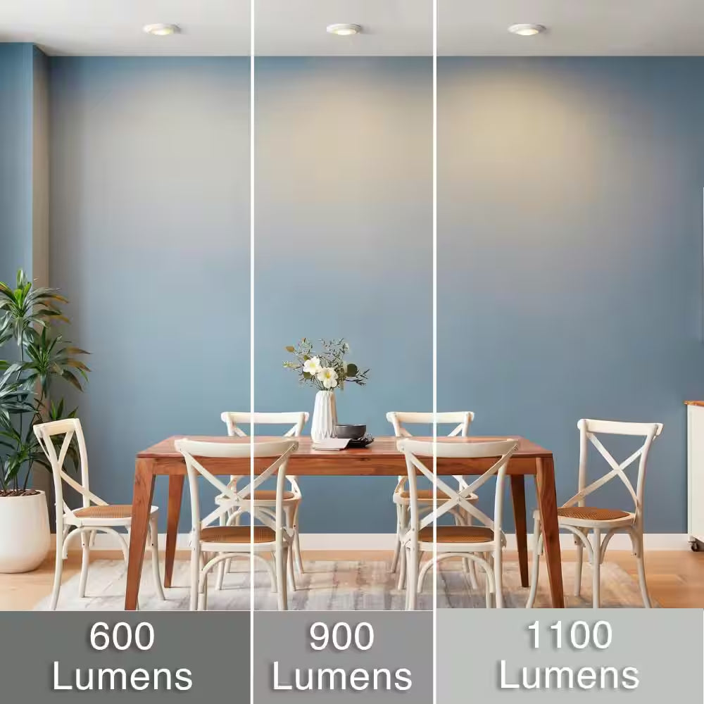 6-Pack 6 In. LED Surface Mount Downlight Flush Mount Disk Light Fixture, 600-900-1100 Lumens, Selectable CCT 2700K-5000K