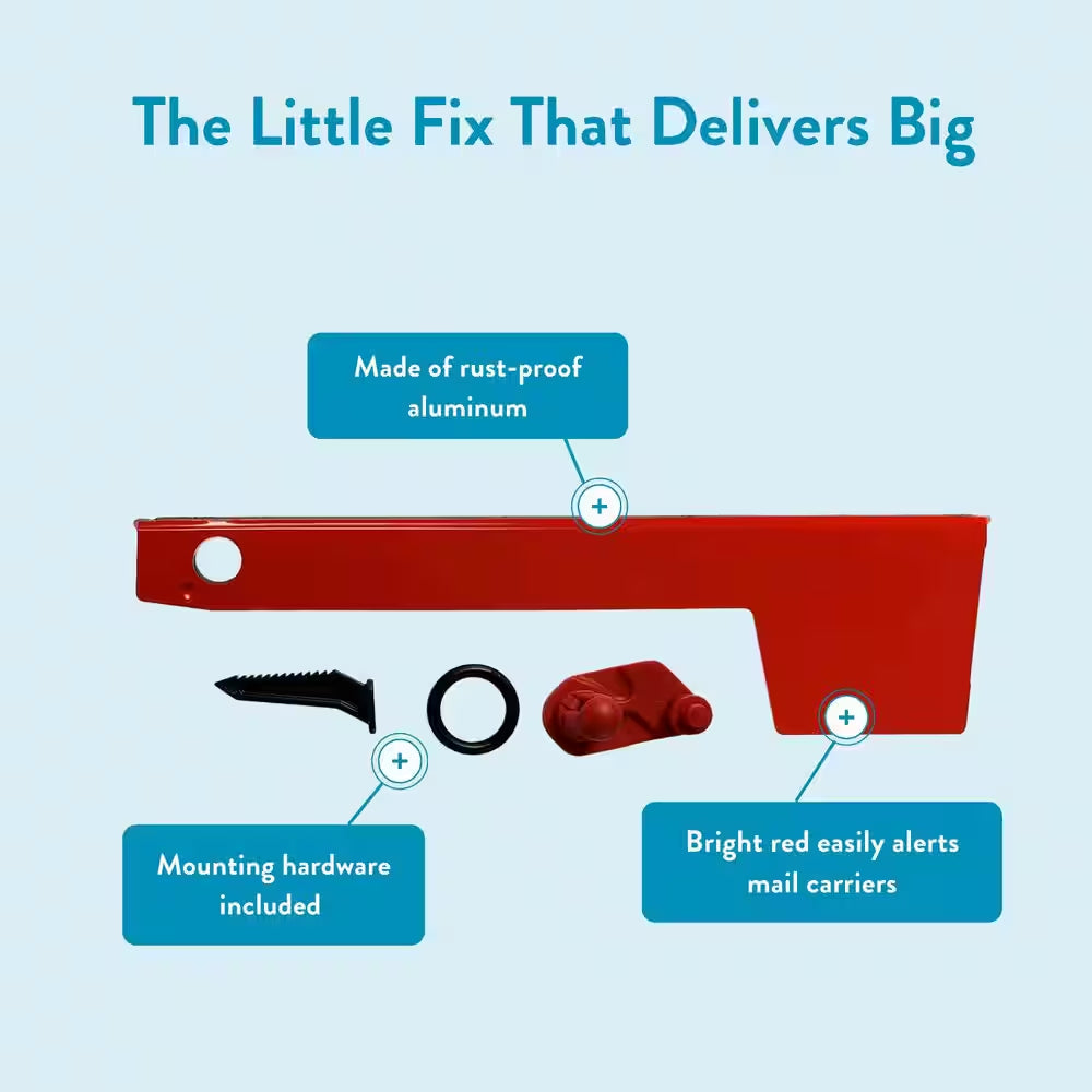 Replacement Aluminum Mailbox Flag Kit, Red