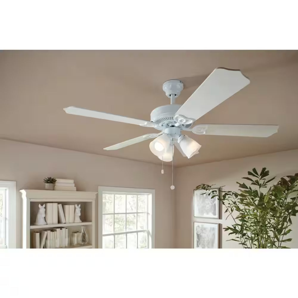 Brookhurst 52 In. LED Indoor White Ceiling Fan with Light Kit