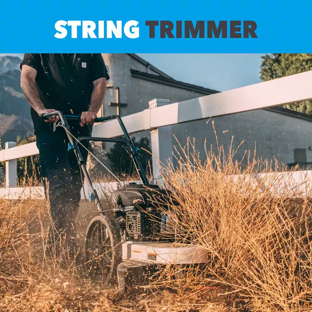 22 In. 173Cc Gas Recoil Start Walk-Behind Push Field String Trimmer Mower with Adjustable Trimmer Head