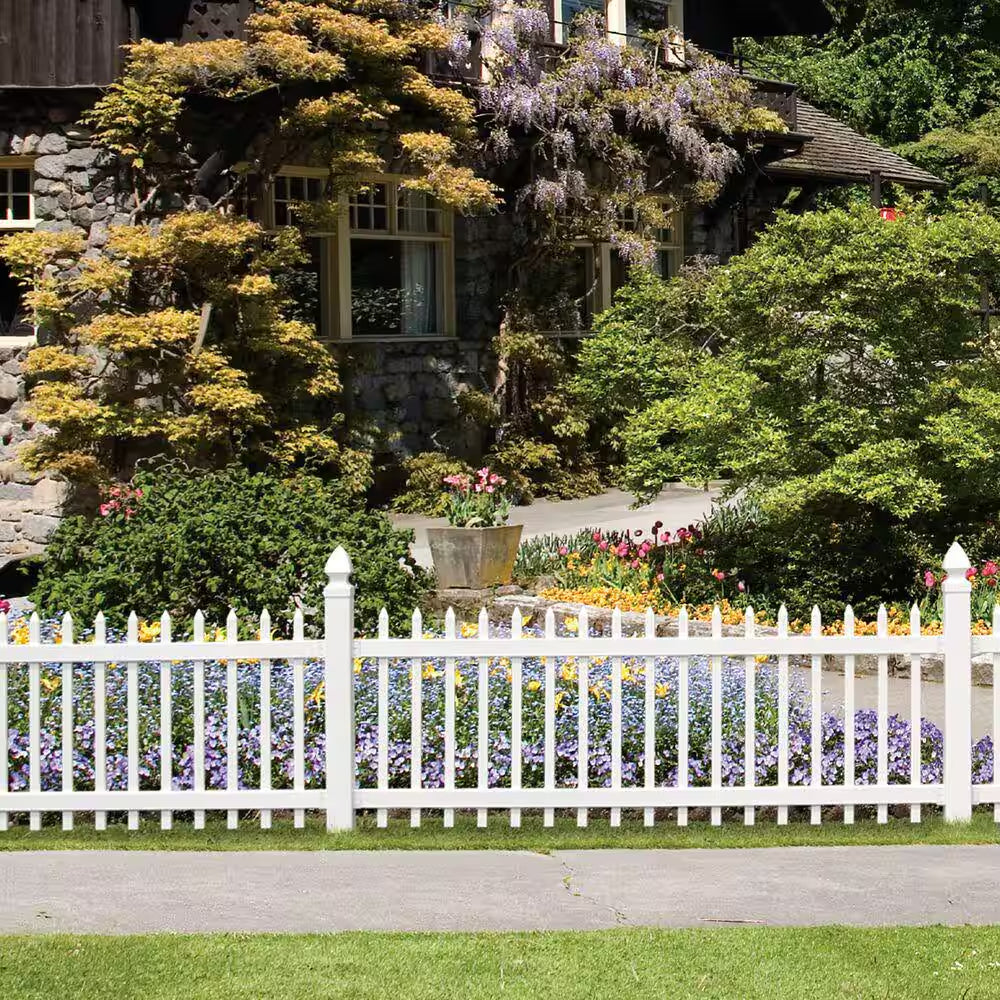 5 In. X 5 In. X 8 Ft. White Vinyl Fence Post