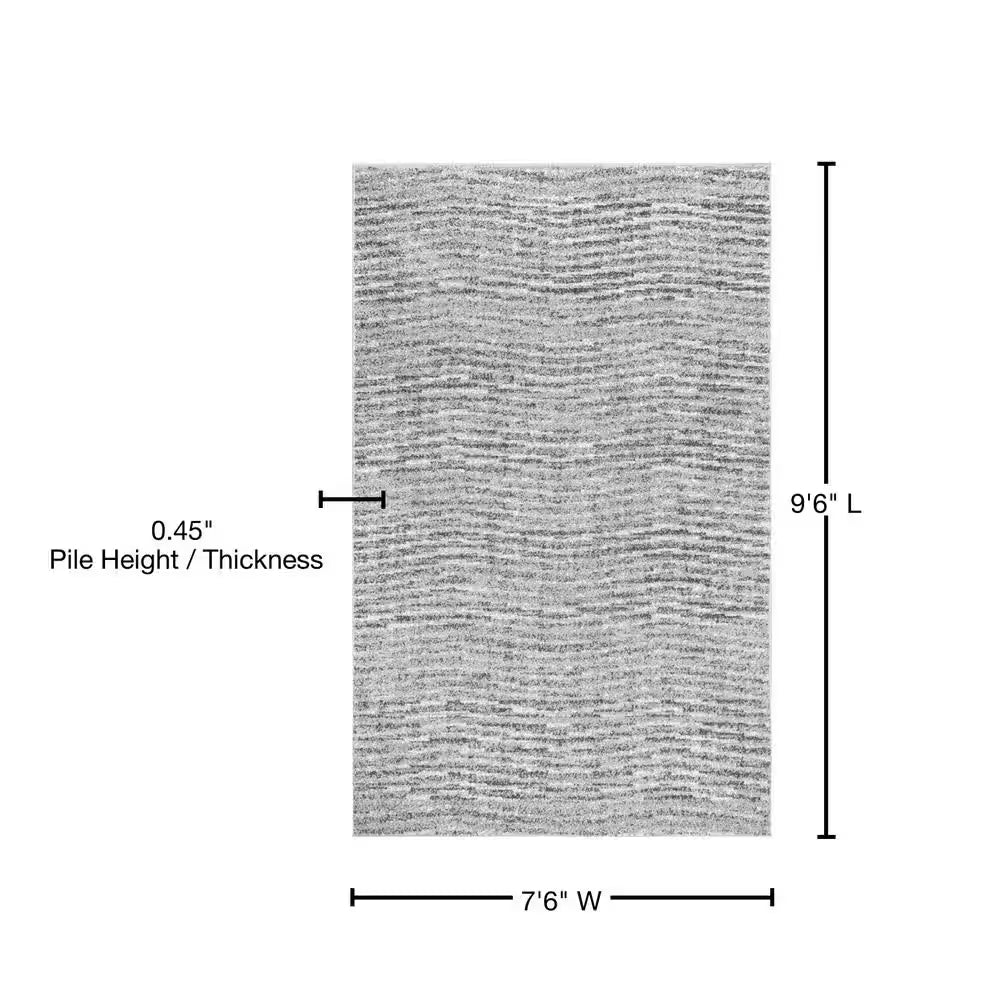 Sherill Modern Ripples Gray 8 Ft. X 10 Ft. Living Room/Bedroom/Dining Room Area Rug