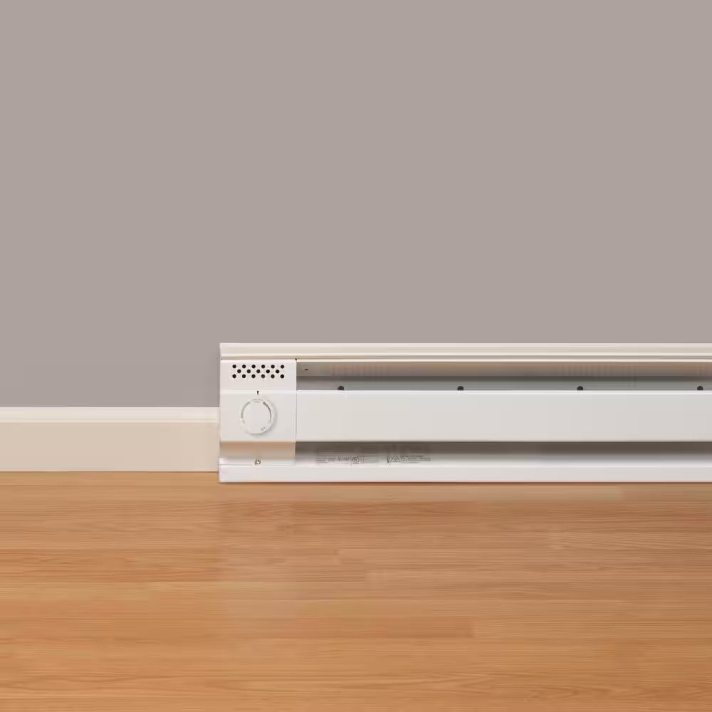 Single-Pole 22 Amp Line Voltage 120/240-Volt Mechanical Electric Baseboard Heater Mounted Thermostat in White