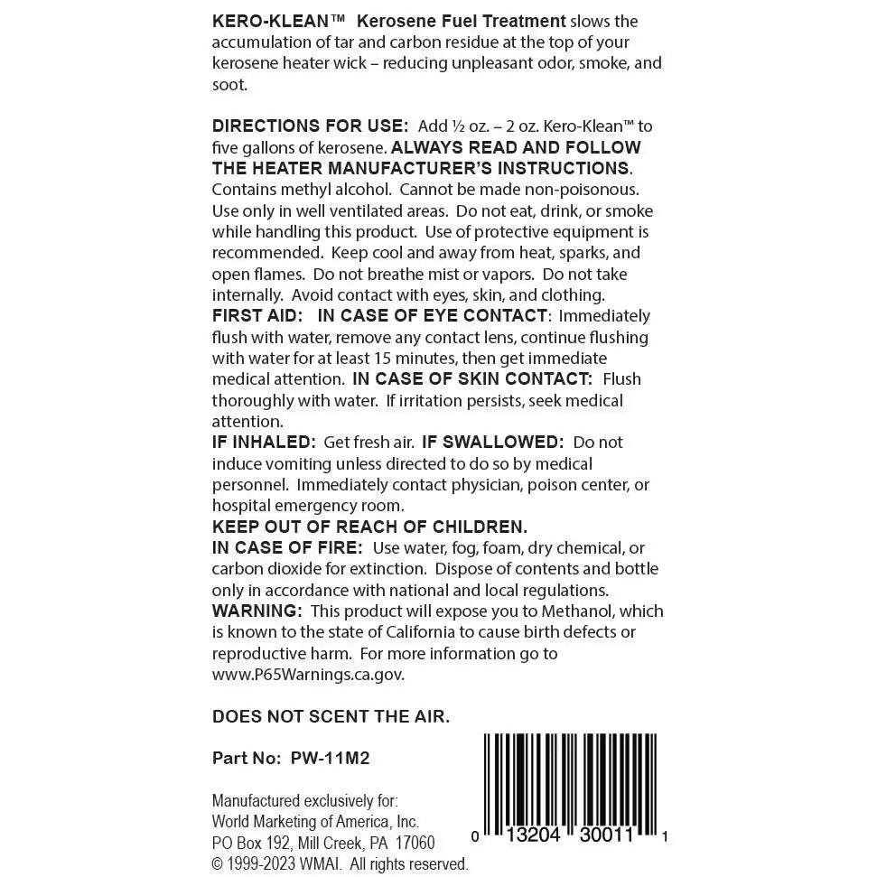 Kero-Klean Kerosene Fuel Additive to Absorb Moisture