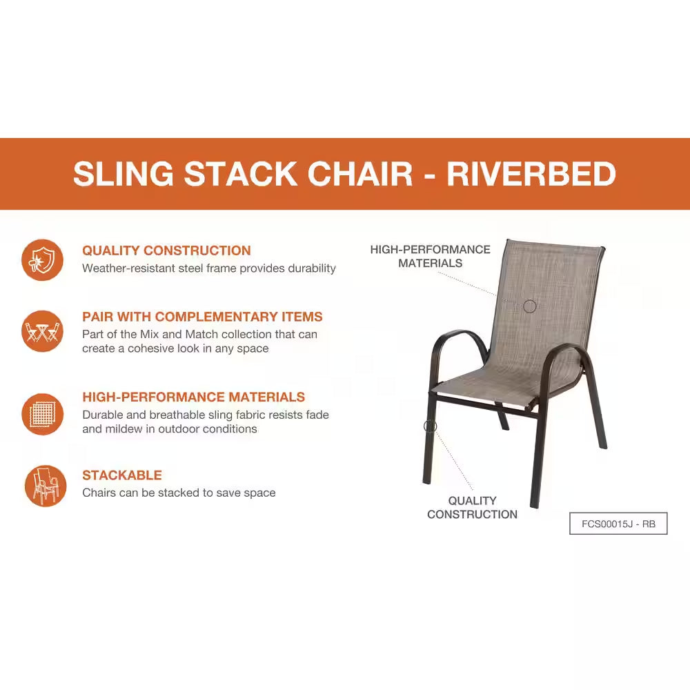 Sling Stack Outdoor Dining Chair in Riverbed