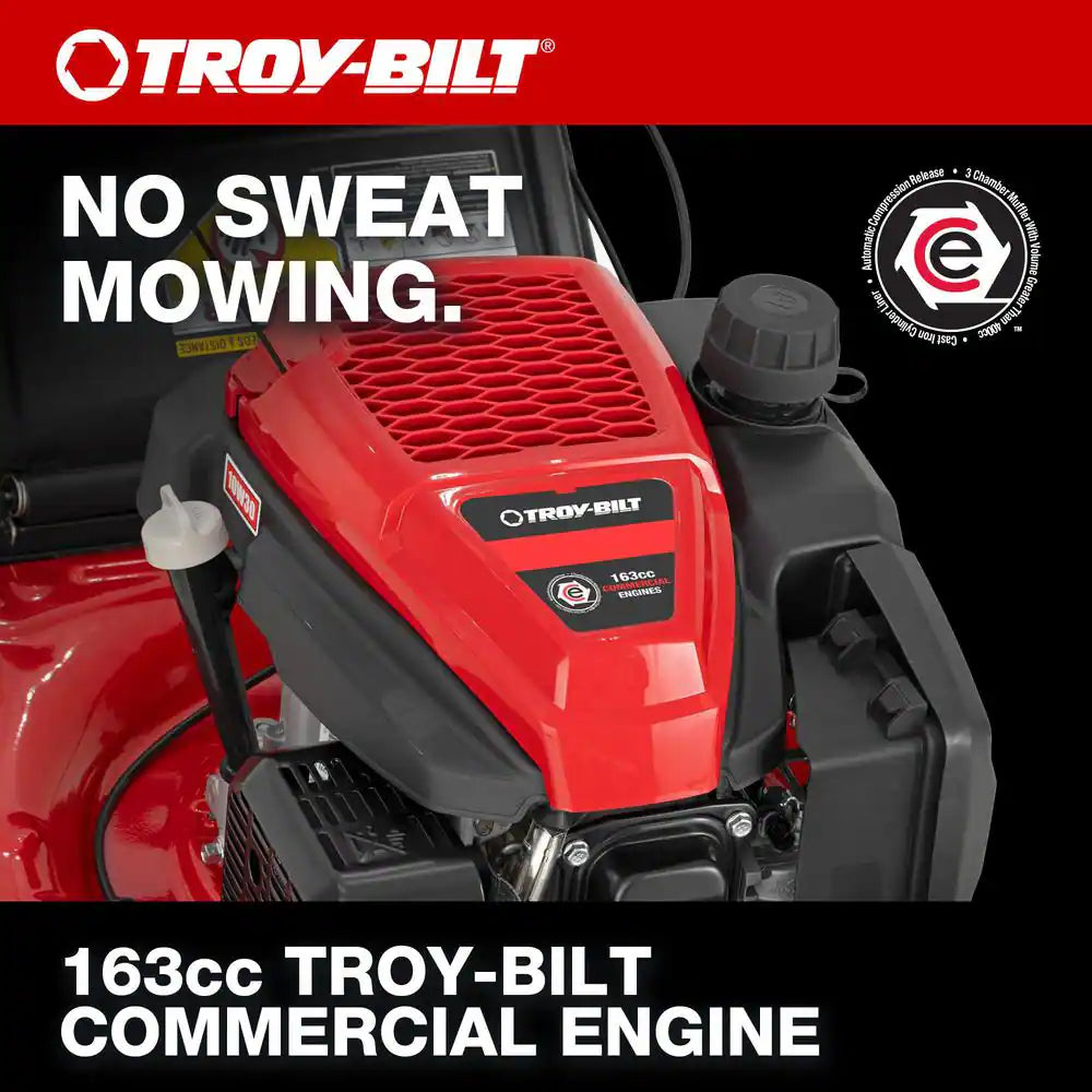21 In. 163Cc OHV Engine Push 3-In-1 Gas Walk behind Lawn Mower with Tri-Action Cutting System