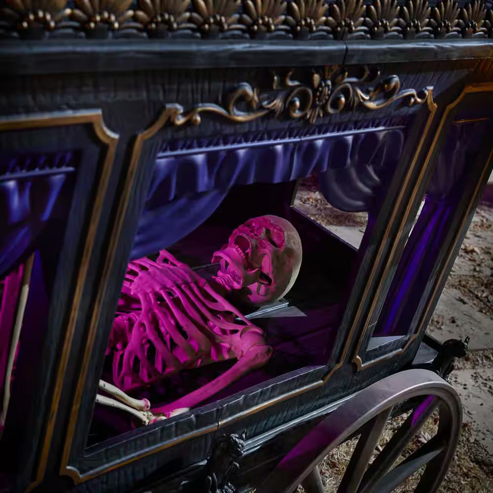 5 FT Grave & Bones Animated LED Hearse