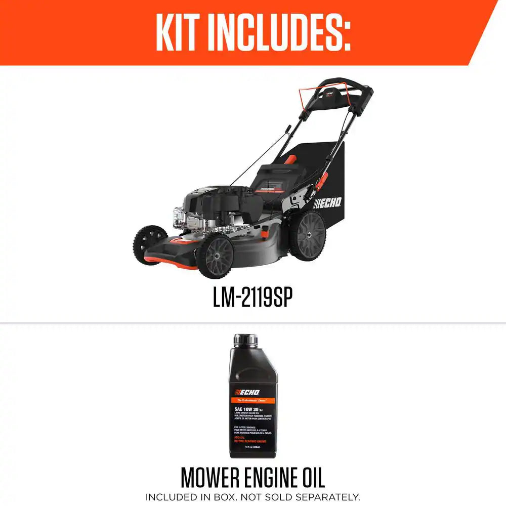 21 In. 190 Cc Briggs and Stratton Gas 3-In-1 Dual Blade RWD Self-Propelled Lawn Mower with Single Lever Deck Adjustment